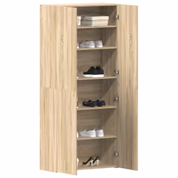 vidaXL Mobile per scarpe Marrone 80 x 35.5 x 180 cm Legno multistrato - Vista aggiuntiva 3
