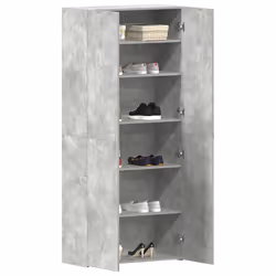 vidaXL Mobile per scarpe Grigio 80 x 35.5 x 180 cm Legno multistrato - Vista aggiuntiva 3