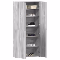 vidaXL Mobile per scarpe Grigio 80 x 35.5 x 180 cm Legno multistrato - Vista aggiuntiva 3