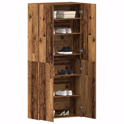 vidaXL Mobile per scarpe Marrone 80 x 35.5 x 180 cm Legno multistrato - Vista aggiuntiva 3