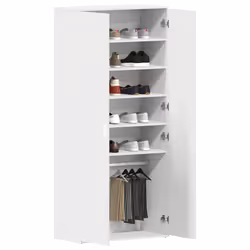 vidaXL Mobile per scarpe Bianco 80 x 39 x 180 cm Legno multistrato - Vista aggiuntiva 3