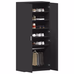 vidaXL Mobile per scarpe Nero 80 x 39 x 180 cm Legno multistrato - Vista aggiuntiva 3