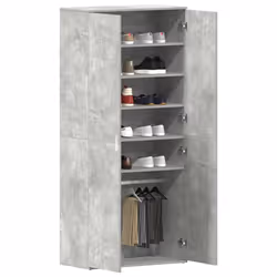 vidaXL Mobile per scarpe Grigio 80 x 39 x 180 cm Legno multistrato - Vista aggiuntiva 3
