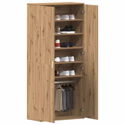 vidaXL Mobile per scarpe Marrone 80 x 39 x 180 cm Legno multistrato - Vista aggiuntiva 3