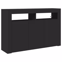 vidaXL Credenza Nero 116 x 30 x 75 cm Legno multistrato - Vista aggiuntiva 2