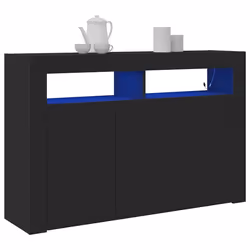 vidaXL Credenza Nero 116 x 30 x 75 cm Legno multistrato - Vista aggiuntiva 3
