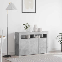 vidaXL Credenza Grigio cemento 116 x 30 x 75 cm Legno multistrato