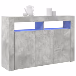 vidaXL Credenza Grigio cemento 116 x 30 x 75 cm Legno multistrato - Vista aggiuntiva 3