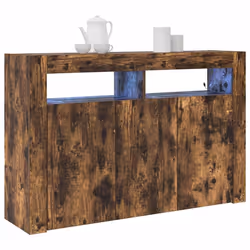 vidaXL Credenza Rovere fumo 116 x 30 x 75 cm Legno multistrato - Vista aggiuntiva 3
