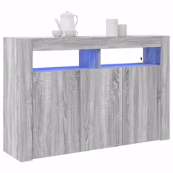 vidaXL Credenza Grigio sonoma 116 x 30 x 75 cm Legno multistrato - Vista aggiuntiva 3
