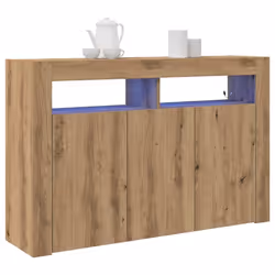 vidaXL Credenza rovere artigianale 116 x 30 x 75 cm Legno multistrato - Vista aggiuntiva 3