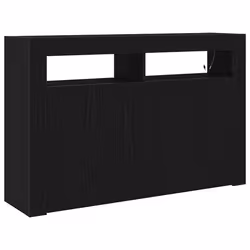 vidaXL Credenza Rovere nero 116 x 30 x 75 cm Legno multistrato - Vista aggiuntiva 2
