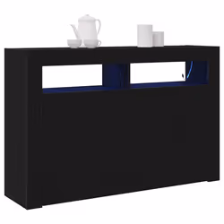 vidaXL Credenza Rovere nero 116 x 30 x 75 cm Legno multistrato - Vista aggiuntiva 3