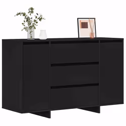 vidaXL Credenza con cassetto Nero 120 x 41 x 75 cm Legno multistrato - Vista aggiuntiva 3