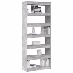 vidaXL Libreria Grigio cemento 80 x 30 x 198 cm Legno multistrato - Vista aggiuntiva 3