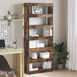 vidaXL Libreria Rovere fumo 80 x 30 x 198 cm Legno multistrato
