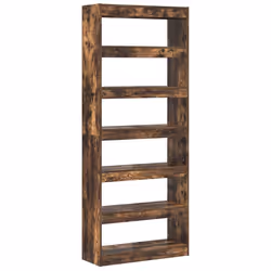 vidaXL Libreria Rovere fumo 80 x 30 x 198 cm Legno multistrato - Vista aggiuntiva 2