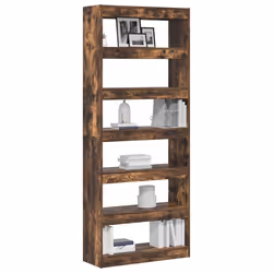 vidaXL Libreria Rovere fumo 80 x 30 x 198 cm Legno multistrato - Vista aggiuntiva 3