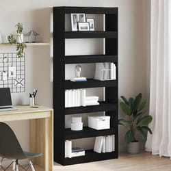 vidaXL Libreria Rovere nero 80 x 30 x 198 cm Legno multistrato