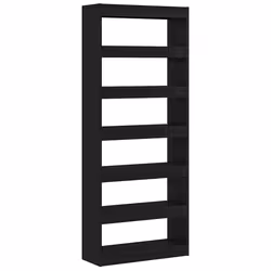 vidaXL Libreria Rovere nero 80 x 30 x 198 cm Legno multistrato - Vista aggiuntiva 2