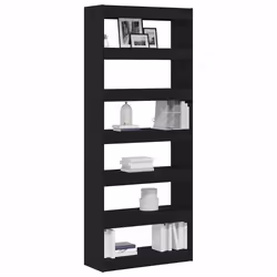 vidaXL Libreria Rovere nero 80 x 30 x 198 cm Legno multistrato - Vista aggiuntiva 3