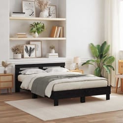 vidaXL Struttura del letto Rovere nero 140 x 200 cm Legno multistrato