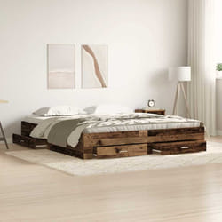 vidaXL Telaio del letto con cassetti Legno vecchio 180 x 200 cm