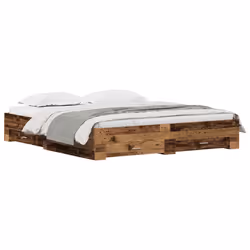 vidaXL Telaio del letto con cassetti Legno vecchio 180 x 200 cm - Vista aggiuntiva 3