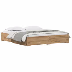 vidaXL Telaio del letto con cassetti rovere artigianale 180 x 200 cm - Vista aggiuntiva 3