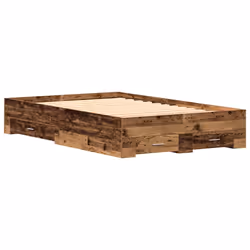 vidaXL Telaio del letto con cassetti Legno vecchio 120 x 200 cm - Vista aggiuntiva 2