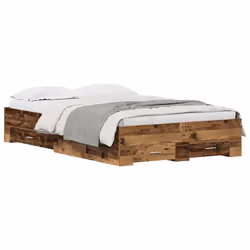 vidaXL Telaio del letto con cassetti Legno vecchio 120 x 200 cm - Vista aggiuntiva 3