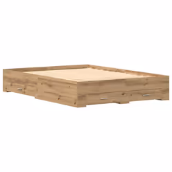 vidaXL Telaio del letto con cassetti rovere artigianale 140 x 190 cm - Vista aggiuntiva 2