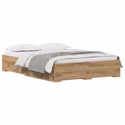 vidaXL Telaio del letto con cassetti rovere artigianale 140 x 190 cm - Vista aggiuntiva 3