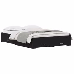 vidaXL Telaio del letto con cassetti Rovere nero 135 x 190 cm - Vista aggiuntiva 3