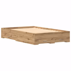 vidaXL Telaio del letto con cassetti rovere artigianale 120 x 190 cm - Vista aggiuntiva 2