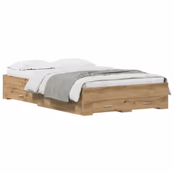 vidaXL Telaio del letto con cassetti rovere artigianale 120 x 190 cm - Vista aggiuntiva 3