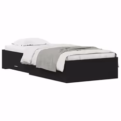 vidaXL Telaio del letto con cassetti Rovere nero 100 x 200 cm - Vista aggiuntiva 3