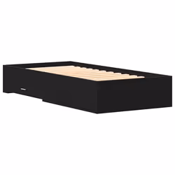 vidaXL Telaio del letto con cassetti Rovere nero 90 x 200 cm - Vista aggiuntiva 2