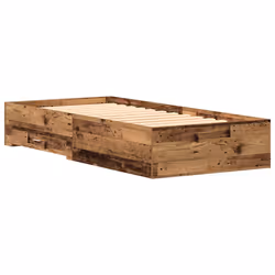 vidaXL Telaio del letto con cassetti Legno vecchio 90 x 190 cm - Vista aggiuntiva 2