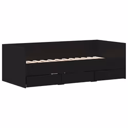 vidaXL Struttura di daybed con cassetti Rovere nero 90 x 190 cm - Vista aggiuntiva 2
