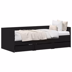 vidaXL Struttura di daybed con cassetti Rovere nero 90 x 190 cm - Vista aggiuntiva 3