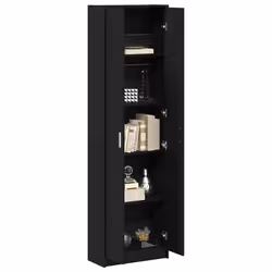 vidaXL Guardaroba Rovere nero 55 x 25 x 189 cm Legno multistrato - Vista aggiuntiva 3