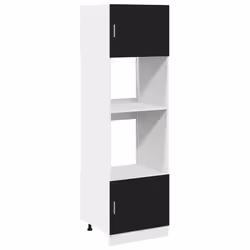 vidaXL Armadio per microonde Riga Rovere nero 60 x 57 x 207 cm - Vista aggiuntiva 2