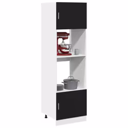 vidaXL Armadio per microonde Riga Rovere nero 60 x 57 x 207 cm - Vista aggiuntiva 3