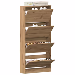 vidaXL Armadio per Scarpe rovere artigianale 80 x 21 x 163.5 cm - Vista aggiuntiva 3