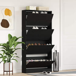 vidaXL Armadio per Scarpe con porta Rovere nero 80 x 21 x 163.5 cm