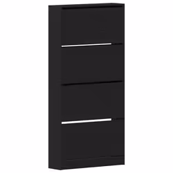 vidaXL Armadio per Scarpe con porta Rovere nero 80 x 21 x 163.5 cm - Vista aggiuntiva 2