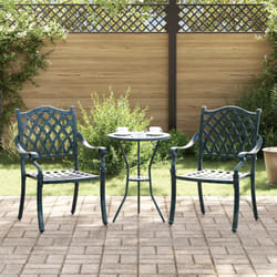 Sedia da giardino 2 pezzi Verde in alluminio Vidaxl
