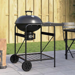 vidaXL Griglia da Esterno con ruota Nero 96 x 72 x 113 cm Metallo