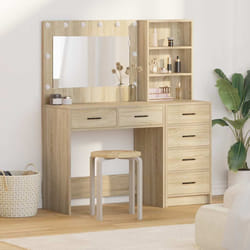 vidaXL Tavolo da Trucco Marrone 78.5 x 41 x 135 cm Legno multistrato